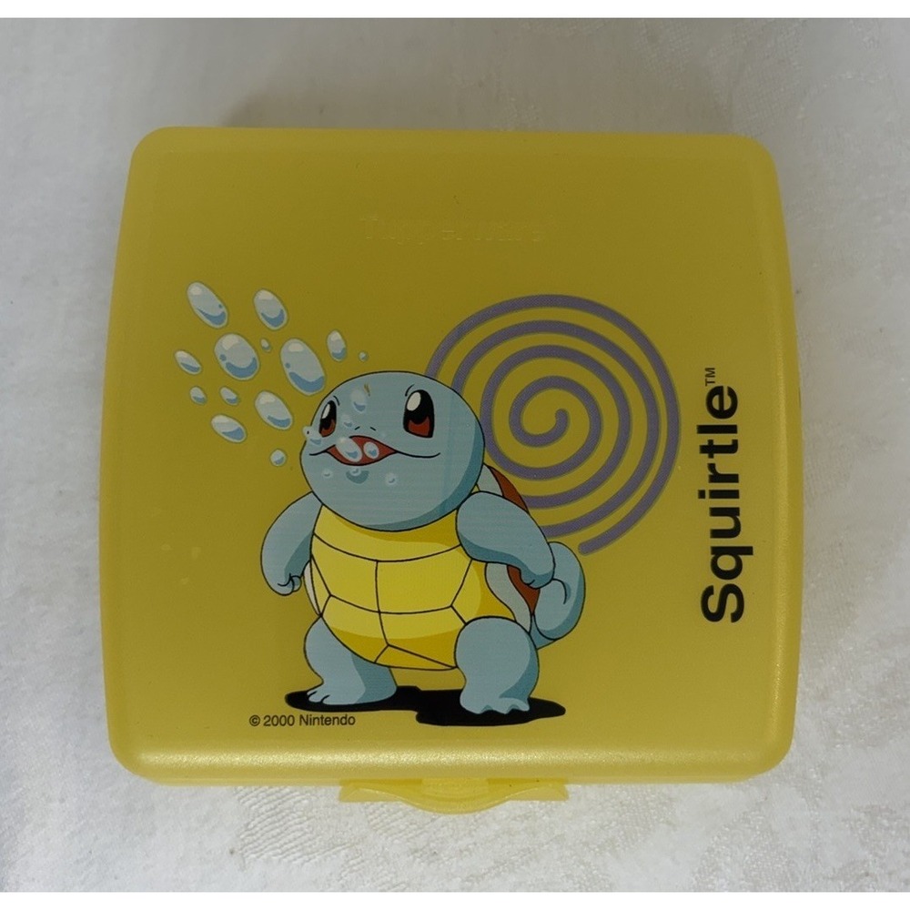 Vintage Pokémon Squirtle Tupperware Nintendo Sandwich Box Yellow Collectible